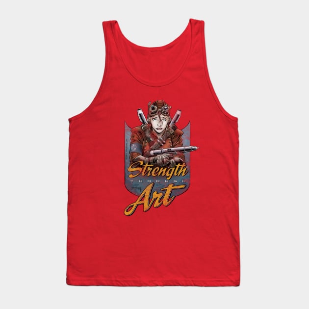 Strength Through Art - Steampunk Tank Top by FWBCreative